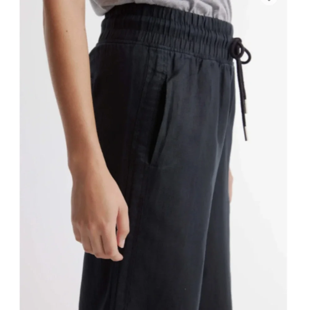 Quince Black 100% European Linen Wide Leg Pants Size S, bohemian, tropical, cool
